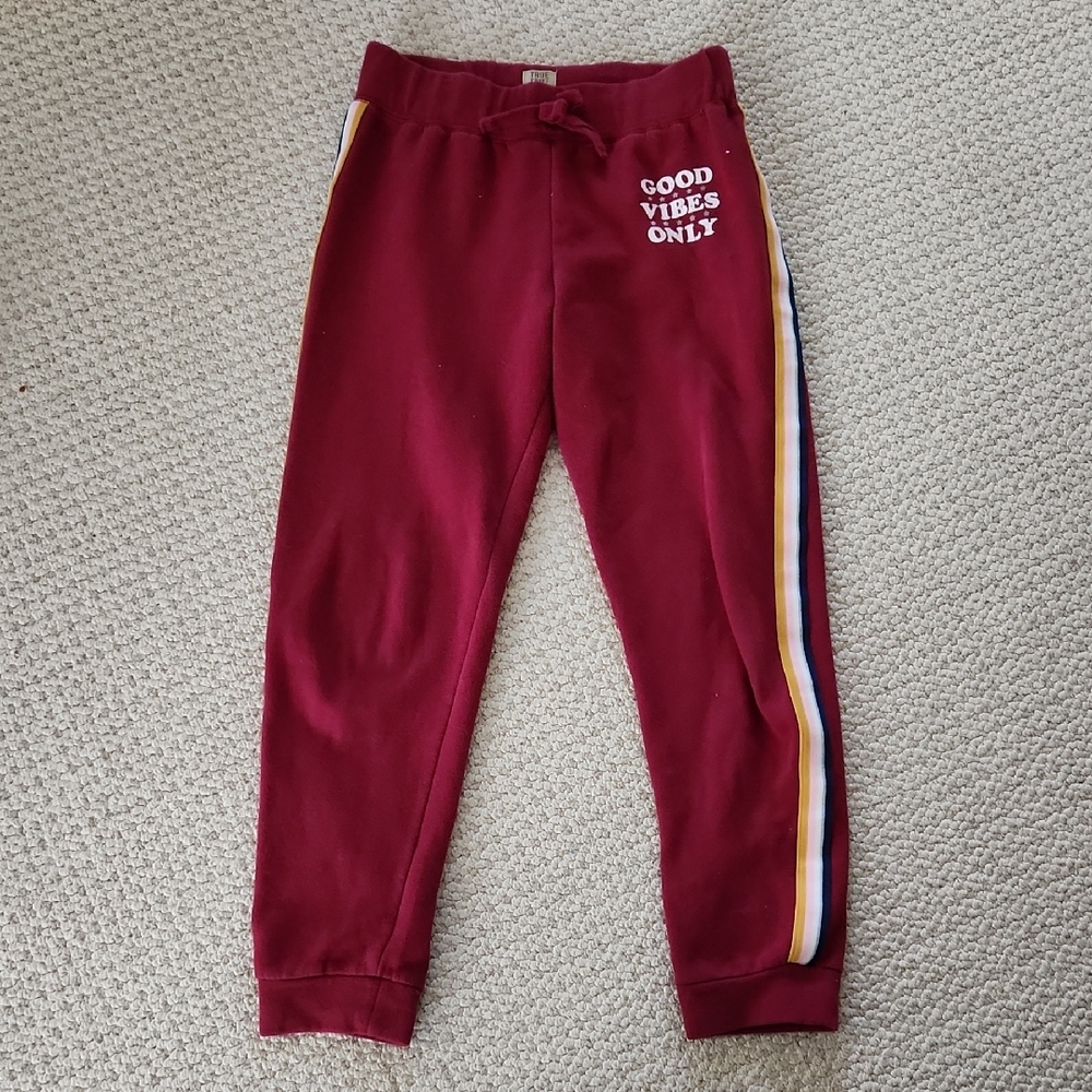 True Craft Kids Maroon Sweatpants with Side Stripes